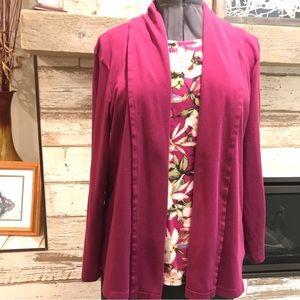 Charles River knit Cardigan, Raspberry Red, XL. 100% Supima Cotton